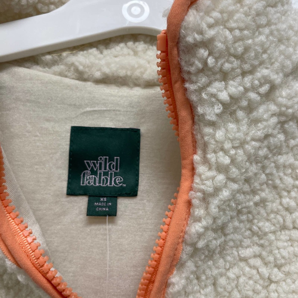 Wild Fable NWT Women's Green Colorblock Half-Zip Teddy Bear Hoodie Jacket - Picture 3 of 6